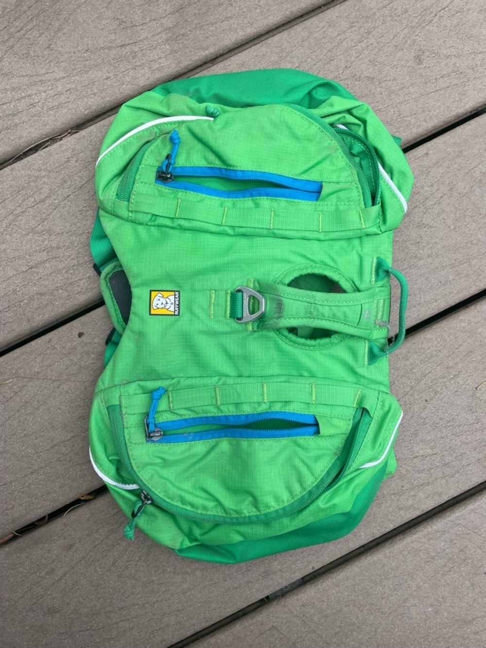 Ruffwear Approach dog backpack XS Green with Blue Accents